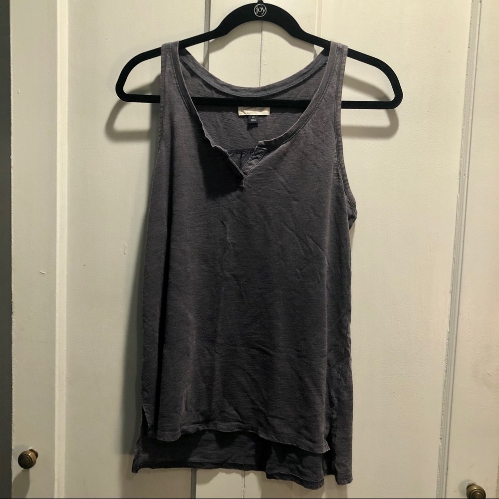 Universal Thread Split Neck Tank Top Distressed